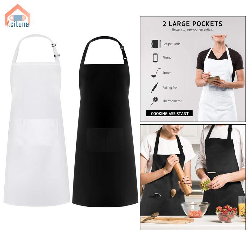 Tạp dề dành cho người lớn có túi phía trước lớn bên ngoài, dây đeo cổ có thể điều chỉnh