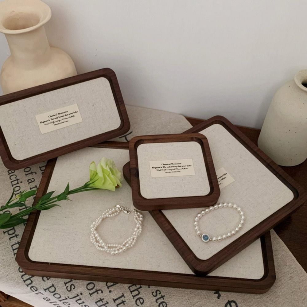 Khay đựng đồ trang sức bằng gỗ MARGREDY, Thiết kế cổ điển Khay trưng bày trang sức phong cách tối giản, Giá đỡ vòng cổ Chất liệu bằng gỗ nguyên khối Màu trưng bày khay gỗ nguyên khối