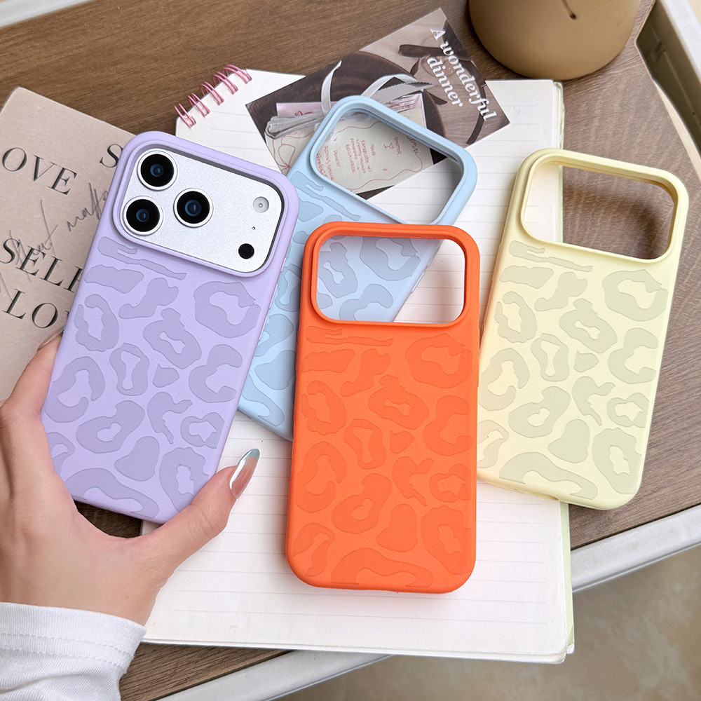 Ốp Điện Thoại Silicon Lỏng In Hình Da Báo Cho iPhone 17 Pro Max 17 Air 16 Plus 15 14 13 12 11 Vỏ Bảo Vệ Chống Sốc