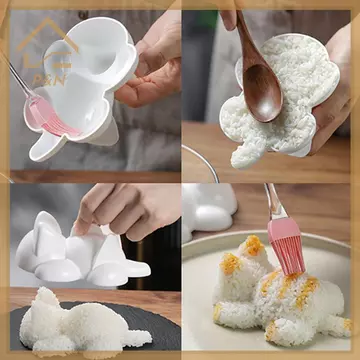 [P & N} 1 / 3 / 5 Dụng Cụ Sushi Dễ Thương Khuôn Onigiri Hình Động Vật Sushi Trẻ Em Cơm Nghiền Khoai Tây Bí Ngô Mash Dụng Cụ Nướng Bánh Dụng Cụ Nhà Bếp [VN]