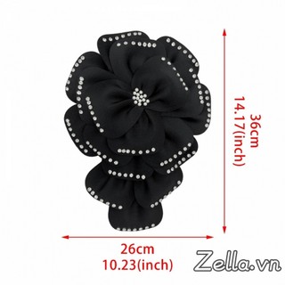 Phụ kiện thời trang miếng dán hình hoa 3D lớn giả kim cương cho quần áo