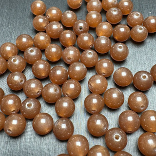 ((10 cái) Hạt jade caramel màu tròn từ Hetian - nguyên liệu làm vòng tay thời trang)