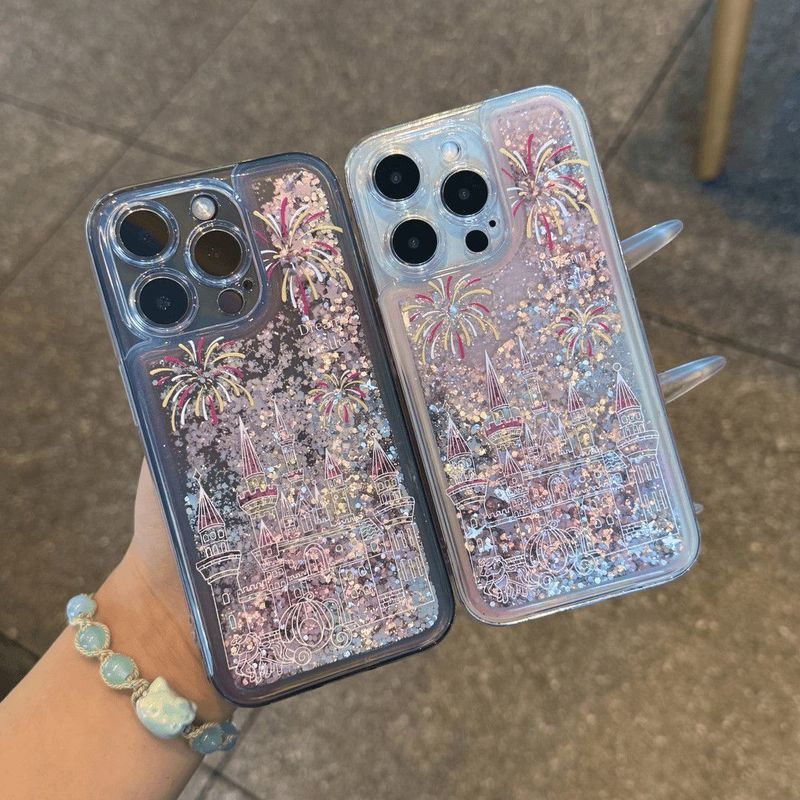 Giáng Sinh Giáng Sinh Năm Mới Không Khí Pháo Hoa Lâu Đài Thích Hợp Cho iPhone17pro Lấp Lánh Vỏ Điện Thoại iPhone16Promax / 15 / 14Plus / 13 / lsof