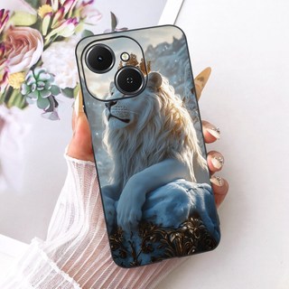 Ốp Chống Sốc Cho Tecno Spark 40 KM5 / Spark 40C KM4k / Pop 10 Pro Vỏ Điện Thoại Silicon Mềm Hoạt Hình Rồng Sư Tử Sang Trọng