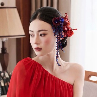 Phụ kiện cưới cao cấp gồm mũ cô dâu, qipao và dạ hội
