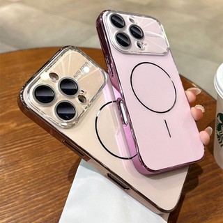 Camera Laser Sang Trọng Magsafe Cover fFOR iPhone 17 16 15 14 13 12 Pro Max 16Pro 15 ProMax Cửa Sổ Lớn Matte Từ Tính Vỏ Điện Thoại