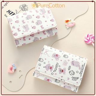 Ví ngắn PURECOTTON0, Ví đựng tiền xu hoạt hình Kitty, Hộp đựng thẻ da PU nơ nữ cô gái