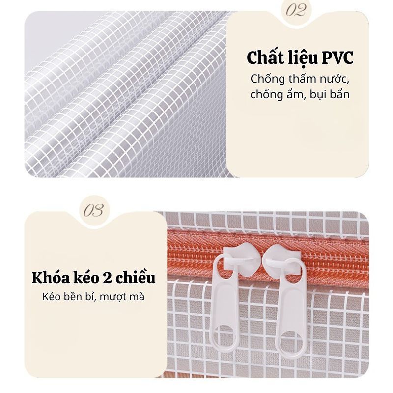 Hộp Đựng Quần Áo, Chăn Màn Khung Thép ENODA HOME, Túi Vải Gấp Gọn Lưu Trữ Quần Áo Dung Tích Lớn HV051