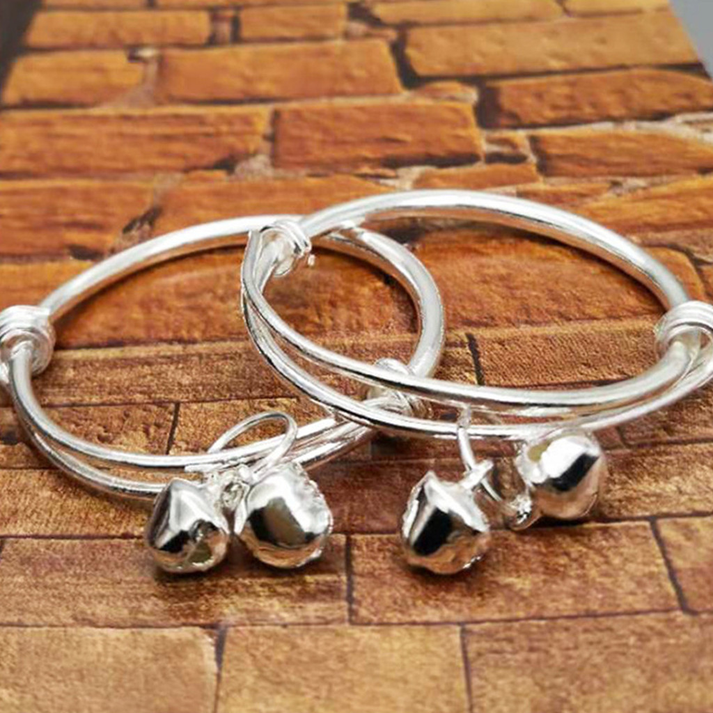 Vòng tay lục lạc hợp kim kẽm cho bé, điều chỉnh dễ dàng, thiết kế tròn mềm mại - Quà tặng lý tưởng