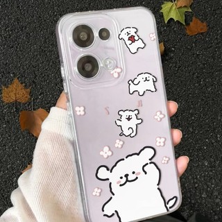 Ốp điện thoại siêu mỏng hình chó dễ thương cho Vivo X300 X200 Pro Mini FE X200S X100 Ultra X100S X90 Pro Plus X80 Lite X70 X60 X50 Pro Plus X30 X27 Pro X23 Vỏ hoạt hình Vỏ mềm trong suốt