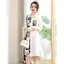 đầm bigsize nữ trắng basic trung niên cho mẹ hoa nhí suông dáng dài đầm xinh sơ mi dài có tay thiết kế sang chảnh