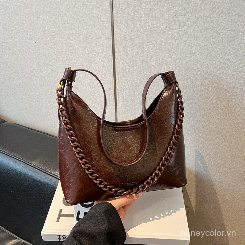 Túi Vintage Chất Lượng Cao Cho Nữ 2026 Thời Trang Mới Đa Năng Túi Đeo Ngang Vai Đơn Nách Túi Tote Nhỏ