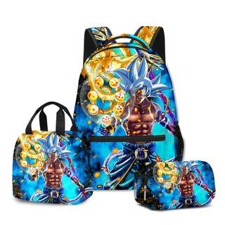 3D Xuyên Biên Giới Phong Cách Mới Anime Goku Dragon Ball Dragon Ball Siêu Học Sinh Túi Ba Lô Túi Ăn Trưa Hộp Đựng Bút Chì Bộ Ba Mảnh