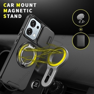 Ốp Điện Thoại Chống Sốc Oppo A6 Pro 2025 Cho Oppo A6 Pro A 6Pro OppooA6Pro A6X 4G 5G Đẩy Kéo Trượt Bảo Vệ Ống Kính Máy Ảnh Vỏ Cứng Ốp Lưng Có Giá Đỡ Vòng Kim Loại