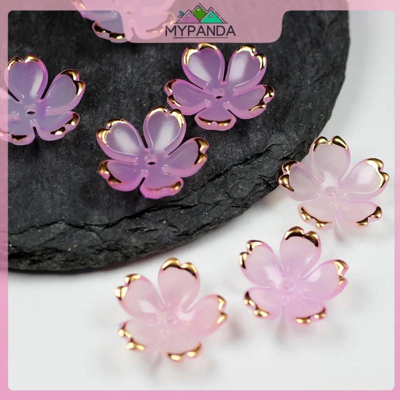 MYPANDA - 50 Chiếc Bông Tai Tóc Acrylic 19mm, Hình Hoa và Cánh Hoa, Trang Sức Tự Làm
