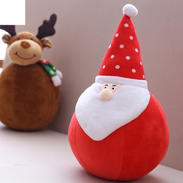 Thú bông noel Ông già noel bông giáng sinh thân tròn - Trang trí giáng sinh