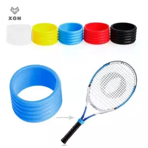 Lốc 4 cái Silicone tay cầm tennis với dây cao su hút mồ hôi co giãn