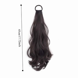 Tóc giả tổng hợp YONDR Đuôi ngựa, Sức sống với dây cao su Tóc đuôi ngựa gợn sóng dài, Phụ kiện tóc Chịu nhiệt Độ đàn hồi cao Dây buộc tóc mềm mại cho trẻ em và phụ nữ