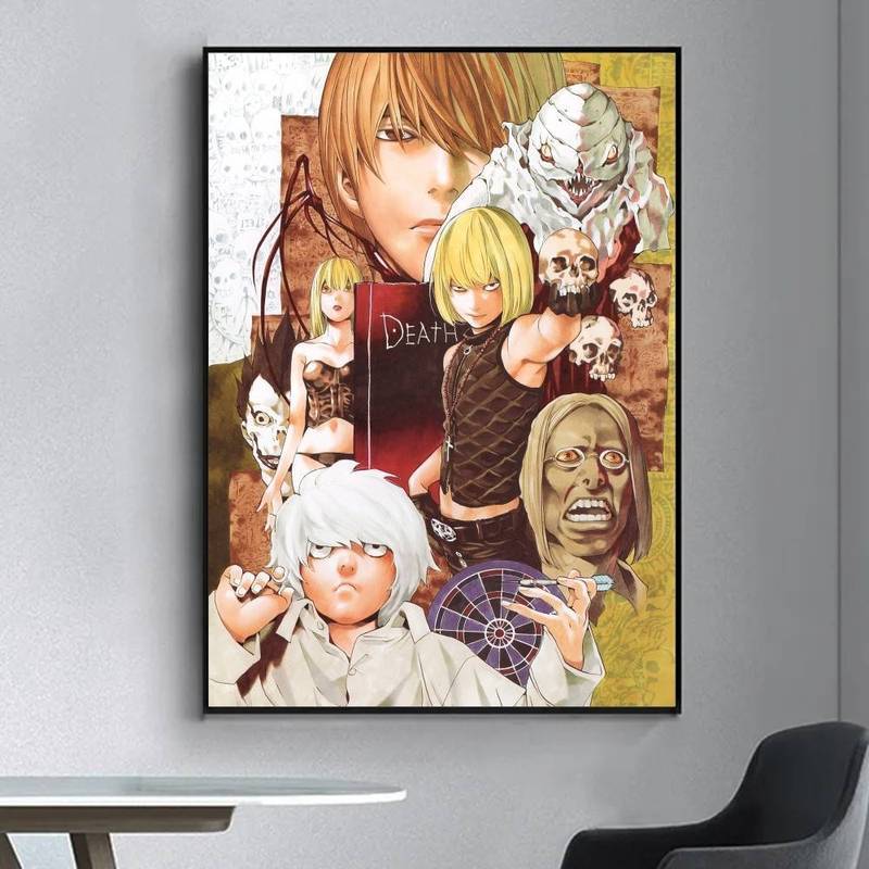 Hot Anime Death Note Poster Lạ Mắt Poster Dán Tường Cho Phòng Khách Thanh Tranh Trang Trí Cổ Điển