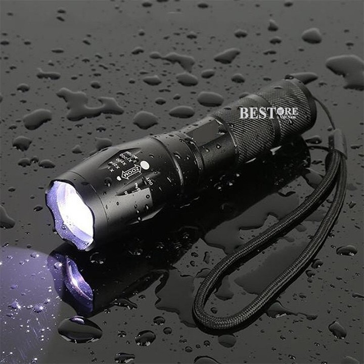 Đèn pin siêu sáng T6 đủ bộ siêu sáng chiếu tầm xa hơn 100 mét đa năng kháng nước dòng IPX8