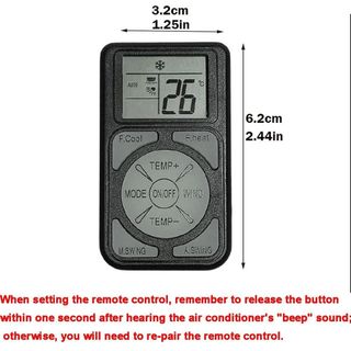 HOBBYIN Remote điều hòa A/C mini đa năng, bảng điều khiển từ xa có nút huỳnh quang