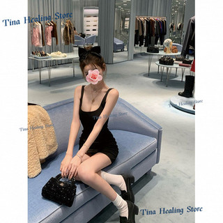 Đầm hai dây hở lưng phong cách Hàn Quốc mới mùa hè, thanh lịch và quyến rũ, váy ngắn tôn dáng
