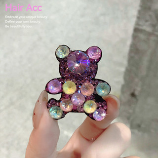 Nhiều Màu Sắc Kim Cương Giả Nhấp Nháy Ánh Sáng Sang Trọng Dễ Thương Hoạt Hình Gấu Kẹp Tóc Nữ Trán Gãy Sắp Xếp Tóc Thanh Lịch Tính Khí Bên Kẹp