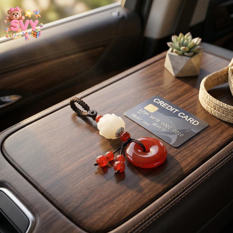 [SVY] Móc khóa Chalcedony trong suốt Móc khóa xe hơi Peace Bule Charm để trang trí túi Quà tặng ý nghĩa cho bạn bè