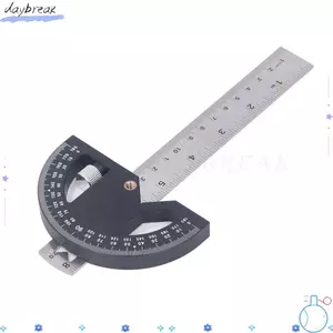 Dụng cụ đo góc DAYBREAK, Thước góc bằng thép không gỉ màu bạc, Dụng cụ đo góc 8 Inch 0-180 độ có thể điều chỉnh Công cụ thợ mộc làm việc