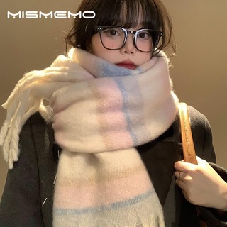 MISMEMO Phong Cách Hàn Quốc Bầu Không Khí Mohair Màu Phù Hợp Với Khăn Nữ Mùa Đông Phong Cách Mới Dày Ấm Áp Cao Cấp Cảm Giác Yếm Sinh Viên