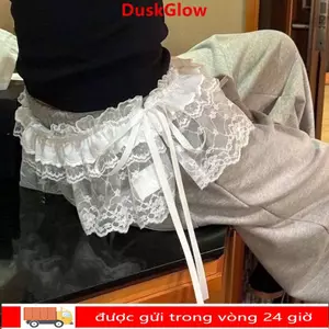 Váy Mini ren DUSKGLOW, Váy thêu hoa xuyên thấu ren, Y2K Dạo phố Váy xếp ly Harajuku Trang trí quần jean