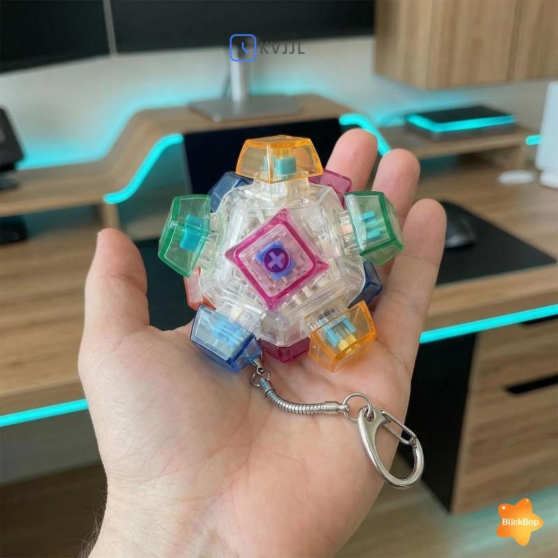 [KvJJL-t] Đèn LED 12 Phím Bật Sáng Fidget Móc Khóa Bàn Phím Mini Nút Đồ Chơi Để Giảm Căng Thẳng Kích Thước Nhà Thơ Cho Văn Phòng, Trường Học Du Lịch Mới