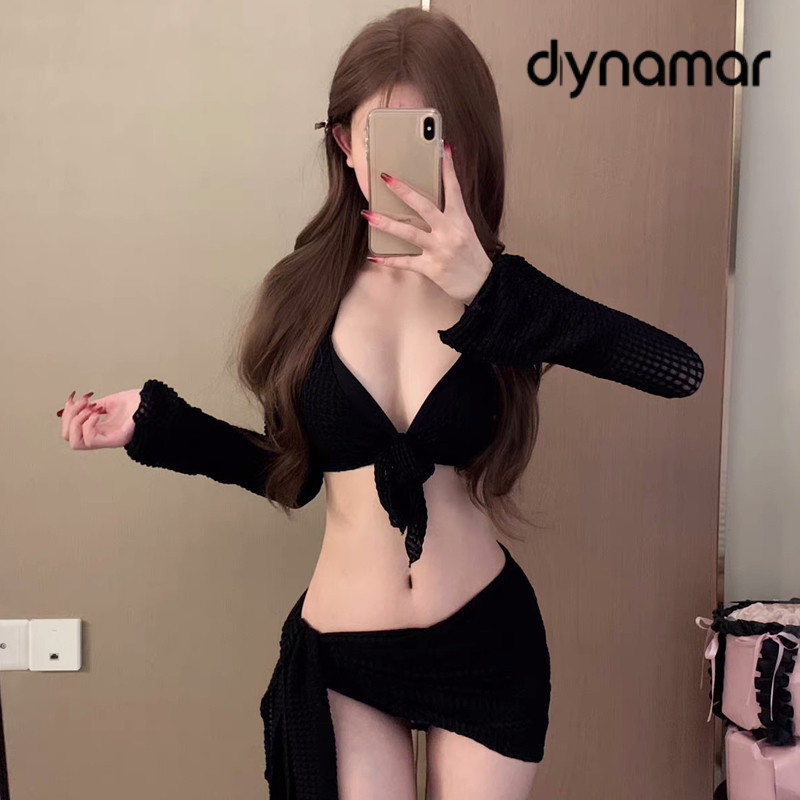 【dynamar】Hàng Có Sẵn-Bộ Bikini Gợi Cảm Phong Cách Hàn Set Bikini 4 Mảnh Thời Trang Đi Biển Áo Bơi Nữ