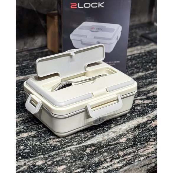 Hộp Cơm Điện 2LOCK Korea 3 Ngăn Inox 304 Cao Cấp – Hâm Nóng Siêu Nhanh 60W, 900ml