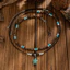 Vòng cổ xếp lớp Unisex Boho - Vòng cổ rùa ngọc lam vỏ dừa - Có thể điều chỉnh 51-60cm - Đi biển kỳ nghỉ Trang sức dân tộc Bohemian