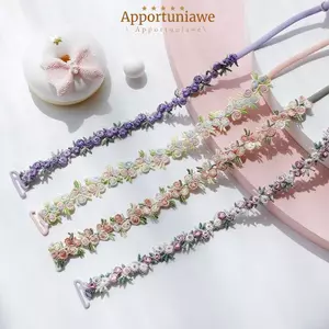 IAPPORTUNIA 1 cặp Dây đeo áo ngực hoa, Dây đeo vai hoa có thể điều chỉnh, Dây đeo đồ lót chống trượt co giãn Polyester Dây đeo thắt lưng Váy dự tiệc cưới