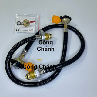 Bộ sang chiết gas mini có van ngắt Van nạp gas nối trực tiếp,Tích hợp ngắt
