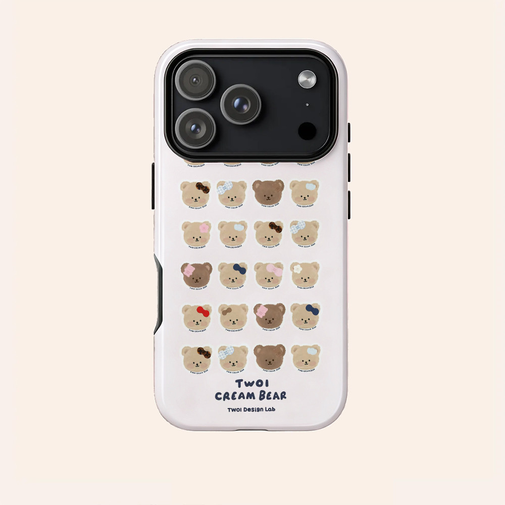 Bộ Gấu Dễ Thương Thích Hợp Cho iPhone 17ProMax 16Pro 15 11 12 13 14 xs XR 17Air Vỏ Bảo Vệ Hai Lớp Chống Sốc Vỏ Điện Thoại PNPB