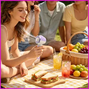 Quạt cầm tay Làm mát có thể sạc lại Công cụ mạnh mẽ Quạt cá nhân cầm tay cho văn phòng Phòng ngủ Lớp học Bãi biển Cắm trại lyuvn