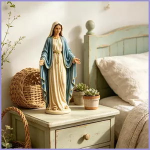 Tượng Đức Mẹ 4,7 Inch Cánh Tay Mở Tượng Công Giáo Nhựa Mary Để Bàn Trang Trí Cho Gia Đình Phòng Khách Phòng Ngủ mueadsyvn