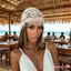 Mũ beanie đan móc dành cho nữ với tua rua đính cườm sang trọng Màu trơn rỗng Mũ đầu lâu thoáng khí nhẹ