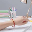 Vòng tay hình bút chì FUJIZOU, Men màu sắc sống động Bản lề lò xo linh hoạt Vòng đeo tay tráng men, Đường hình học tối giản Đế hợp kim chống oxy hóa Hình chữ C Mở vòng bít mùa xuân