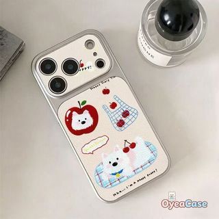 Ốp Lưng Chó Westie In Hình Apple & Cherry Cho Redmi Note 15 14 13 12 12S Turbo 11 SE 11S 11T 10 9 Pro Max Lite 10S 9S 8 Pro Plus 5G 4G Da Sang Trọng Trái Cây Ngọt Ngào Hoạt Hình Bìa Mềm