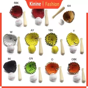 KIN Đạo cụ chụp ảnh sơ sinh cho bé Bóng chày bóng mềm Mini dễ thương có gậy và găng tay cho phụ kiện phòng thu Bé trai Bé gái Pr