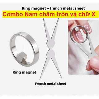 (RẺ) Combo gồm nam châm tròn + chữ X làm Nail tạo hiệu ứng mắt mèo, elip -  Phúc Hưng