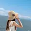 HFSHY 1 Cái Vành Rộng Chống Tia UV Ống Hút Mũ Chống Nắng Có Thể Gập Lại Với Trang Trí Hoa Thanh Lịch Tốt Nhất Cho Du Lịch Đi Biển VN