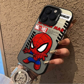 Q Phiên Bản Người Nhện Hợp Thời Trang Thích Hợp Cho iPhone 17 Pro 16 ProMax XSMax 8plus 13 Pro 15 XR 11 Pro Max 12 ProMax 14 17 ProMax Ốp Điện Thoại Di Động Chống Sốc viền Mềm Mờ
