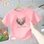 Bé Gái Dây Rút Ngắn Top Bướm In Hình Trái Tim Thư Giãn Phù Hợp Với Bé Gái Giải Trí Hàng Ngày Mặc Đơn Giản