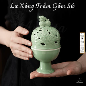 Lư Xông Trầm Gốm Sứ Ngọc Thiềm Thử Chiêu Tài - CXNP183