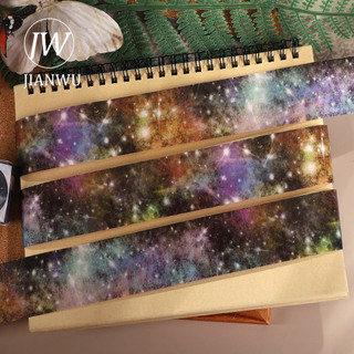 JIANWU 40mm * 200cm Vintage Cloud Bầu Trời Đầy Sao Phong Cảnh Chất Liệu Cắt Băng Thêu Sò PET Sáng Tạo DIY Tạp Chí Văn Phòng Phẩm